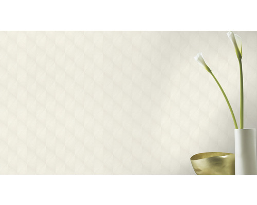 Lichtgekleurd behang met geometrisch patroon in de kamer