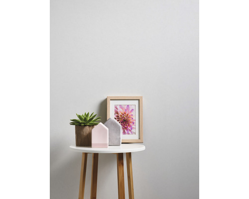 Decoratie met vetplant, fotolijst en decoratieve huisjes op bijzettafel
