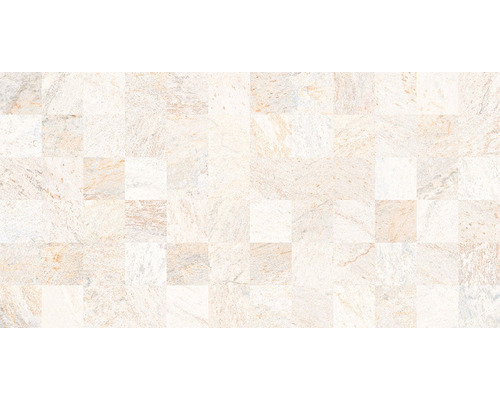 Decoratietegel Quarzite warmwit 32x62,5 cm Keramische tegels met natuursteenlook, beige