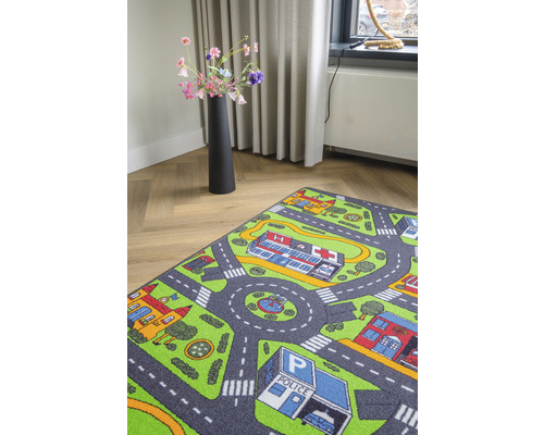 Speelkleed met stratenpatroon in de kinderkamer