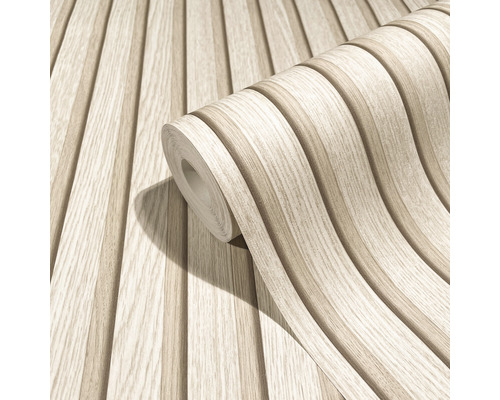 Behangrol met houtlook en streepmotief
