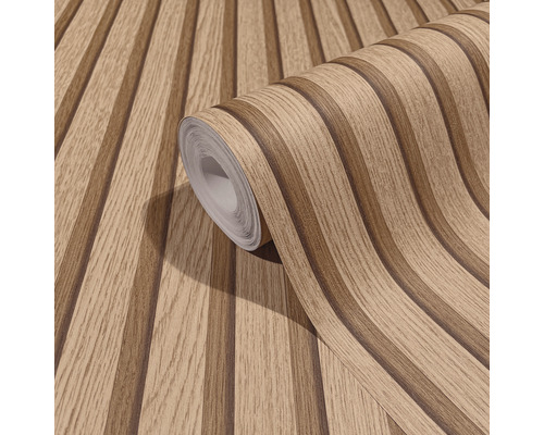 Behangrol met houtlook en streepmotief
