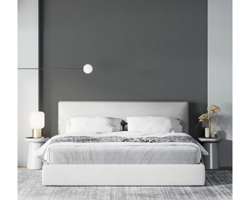 Moderne slaapkamer met bed, nachtkastjes en verlichting