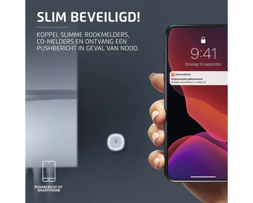 Slimme rookmelders en koolmonoxidemelders met pushbericht op smartphone