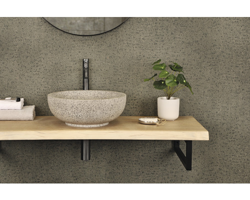 Badkamermeubel met opzetwastafel, kraan, plank en decoratie