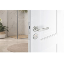 AXA WC-badkamerslot 7165 wit met beslag (deurbeslag Curve Klik met kruk Curve op rozet WC aluminium F1)-thumb-3