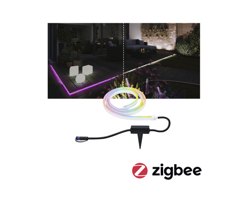 Led-lichtslang met grondpen en Zigbee-logo