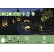 Verlichte tuin met Plug and Shine systeem voor buiten
