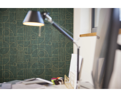 Behang met geometrisch patroon in de werkkamer