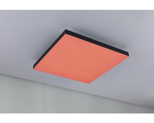 Vierkante plafondlamp met zwarte rand