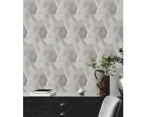 Scene met behang met 3D-effect in de kamer.