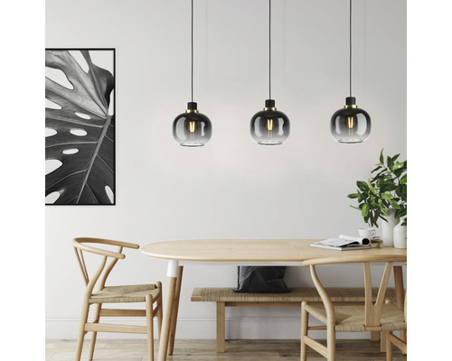 EGLO Hanglamp Oilella 3-lichts zwart-grijs EGLO Hanglamp Oilella 3-lichts zwart-grijs