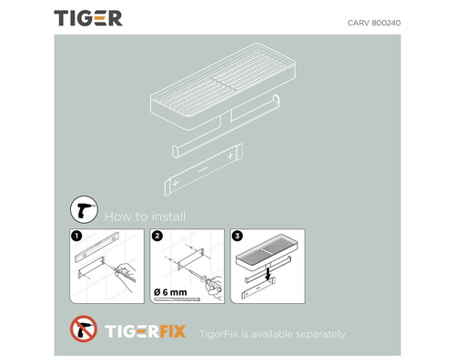 Installatie-instructies voor een badkamerplank met toiletpapierhouder van Tiger