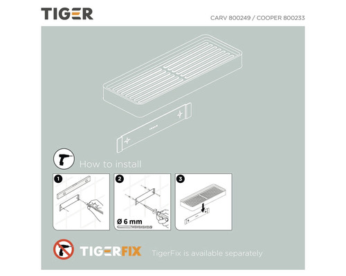 Installatie-instructies voor Tiger badkamerplank