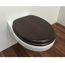 Wandcloset met houten toiletzitting