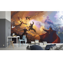 Avengers vliesbehang in ingerichte kamer