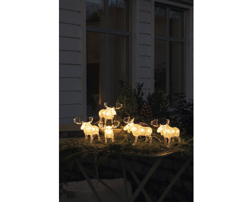 Decoratieve elandfiguren met verlichting voor buiten.