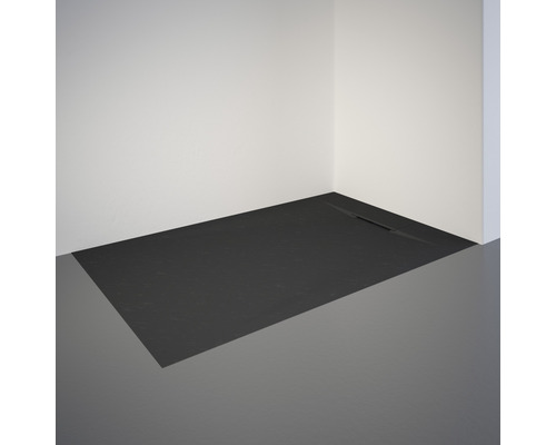 Gelijkvloerse douche met afvoergoot in de hoek