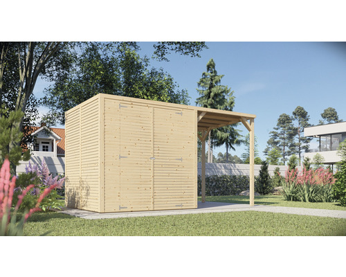 BERTILO Tuinhuis Cubico 3 Plus Fineline onbehandeld 373x202x208 cm BERTILO Tuinhuis Cubico 3 Plus Fineline onbehandeld 373x202x208 cm
