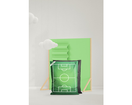 Zitzak met voetbalveld-motief