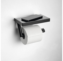 Toiletpapierhouder met plank en mobiele telefoon