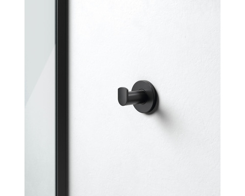 Zwarte kledinghaak voor wandmontage