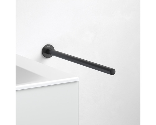 KEUCO Handdoekhouder Plan Black Selection zwart mat Zwarte handdoekhouder aan een muur bevestigd