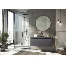 SANOX Badkamermeubelset Frozen 100 cm - wastafel 2 lades met softclose beton antraciet