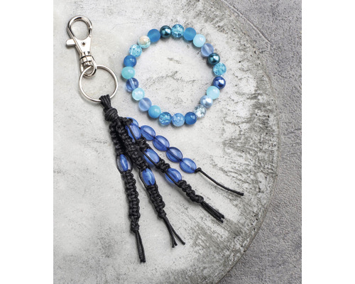 Sleutelhanger met macramé en kralenarmband