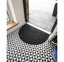 Deurmat rubber Eco Contures antraciet halfrond 60x90 cm
