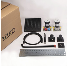 Keuco douchesysteem met hoofddouche, handdouche, thermostaat en montageaccessoires