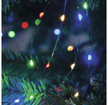 Lichtsnoer met veelkleurige lampen op een kerstboom