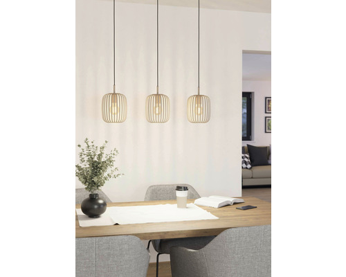 EGLO Hanglamp Romazzina 3-lichts zandkleur EGLO Hanglamp Romazzina 3-lichts zandkleur