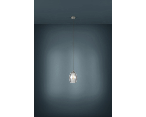 EGLO Hanglamp Estanys 1-lichts nikkel/zwart