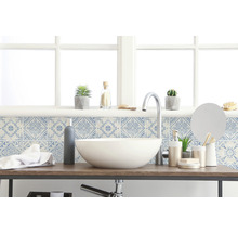 D-C-FIX Plaktegel PVC zelfklevend vintage wit/blauw 30,5x30,5 cm 6 stuks