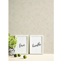 Wanddecoratie met twee ingelijste afbeeldingen en plant