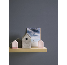 Decoratieve huisjes en een foto op een plank
