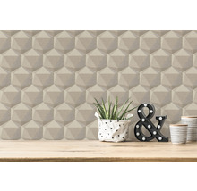 Fotobehang met geometrisch 3D zeshoekpatroon