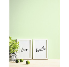 Decoratieve scène met planten, twee lijsten met de woorden liefde en ademen, en limoenen