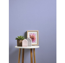 Decoratieve scène met plant, decoratieve huizen en een foto op een bijzettafel.