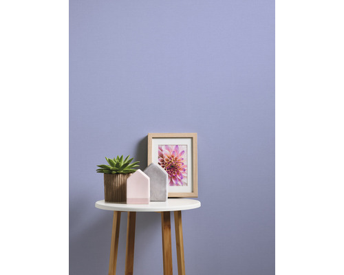 Decoratieve scène met plant, decoratieve huizen en een foto op een bijzettafel.
