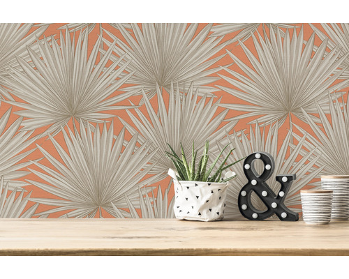 Decoratieve muur met palmenbladmotief