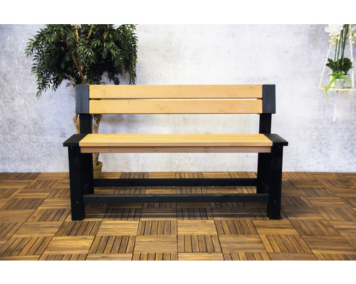 Houten bank met rugleuning voor buiten