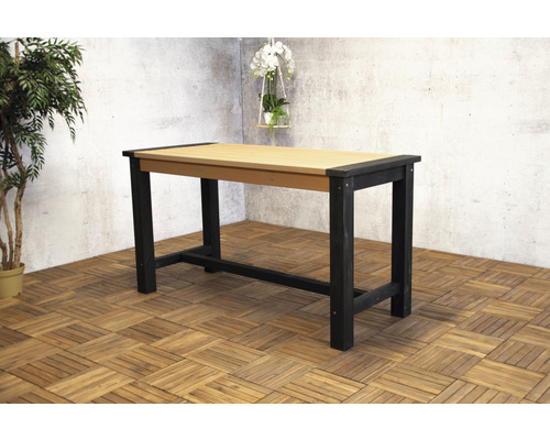 Houten tuintafel met zwart frame