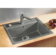 Vierkante spoelbak met kraan en afstandsbediening voor de afvoer