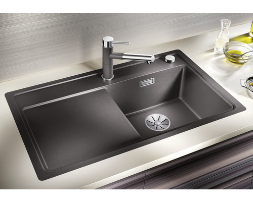 Silgranit keukenspoelbak met afdruiprek en kraan