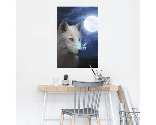 Decoratieve muurdecoratie met wolfsmotief voor een sfeervolle ambiance