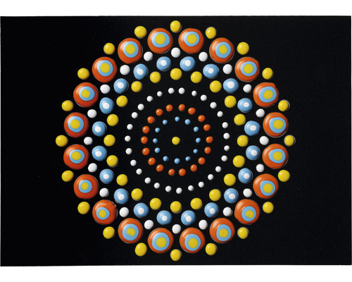 Decoratieve punt schilderij op een zwarte achtergrond