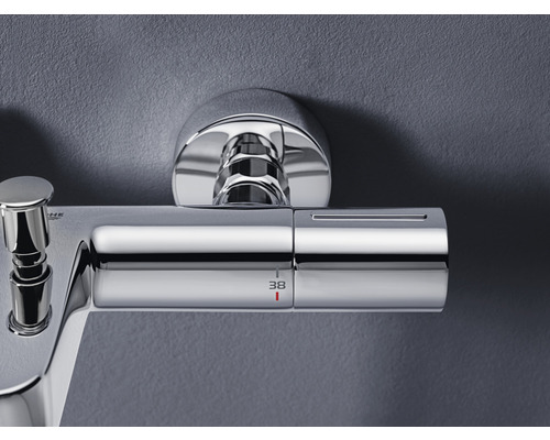 Opbouwthermostaatkraan voor douche met watertemperatuurregelaar