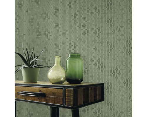 Behang met abstract patroon op een muur